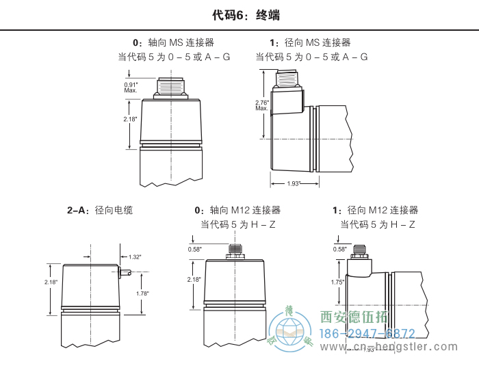 HA26標(biāo)準(zhǔn)光電增量編碼器外形及安裝尺寸(代碼6：終端) 美國(guó)Dynapar(丹納帕)編碼器
